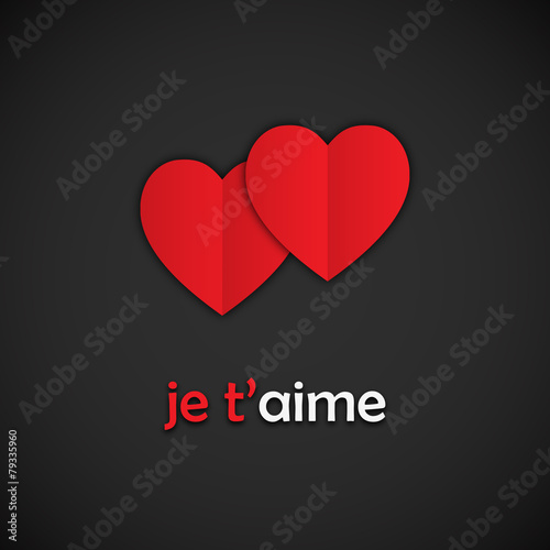 Carte "JE T'AIME…" (cœurs amour valentin saint)