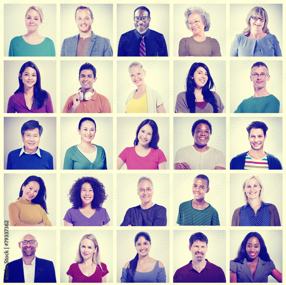 Community Diversity Group Headshot People Concept Community Diversity Group Headshot People Concept