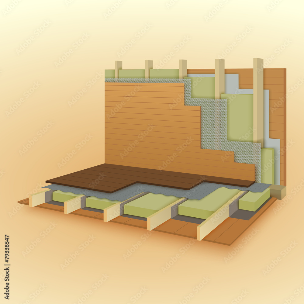 Fototapeta premium Wall and floor