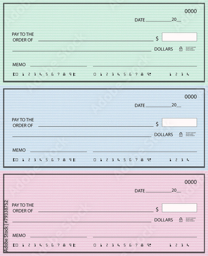 Three blank checks