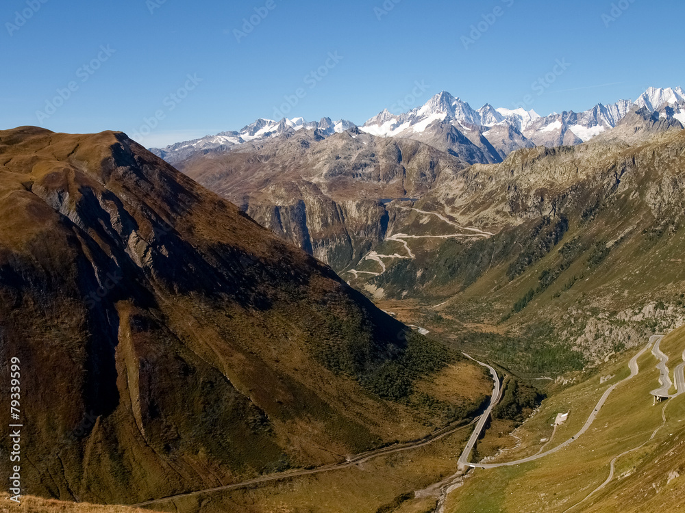 Swiss Alps, View of Grimsel pass