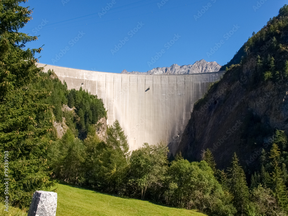 Swiss Alps, dam of lake Luzzone Stock Photo | Adobe Stock