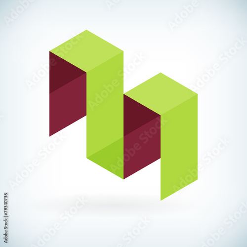 Modern letter M icon flat design element template