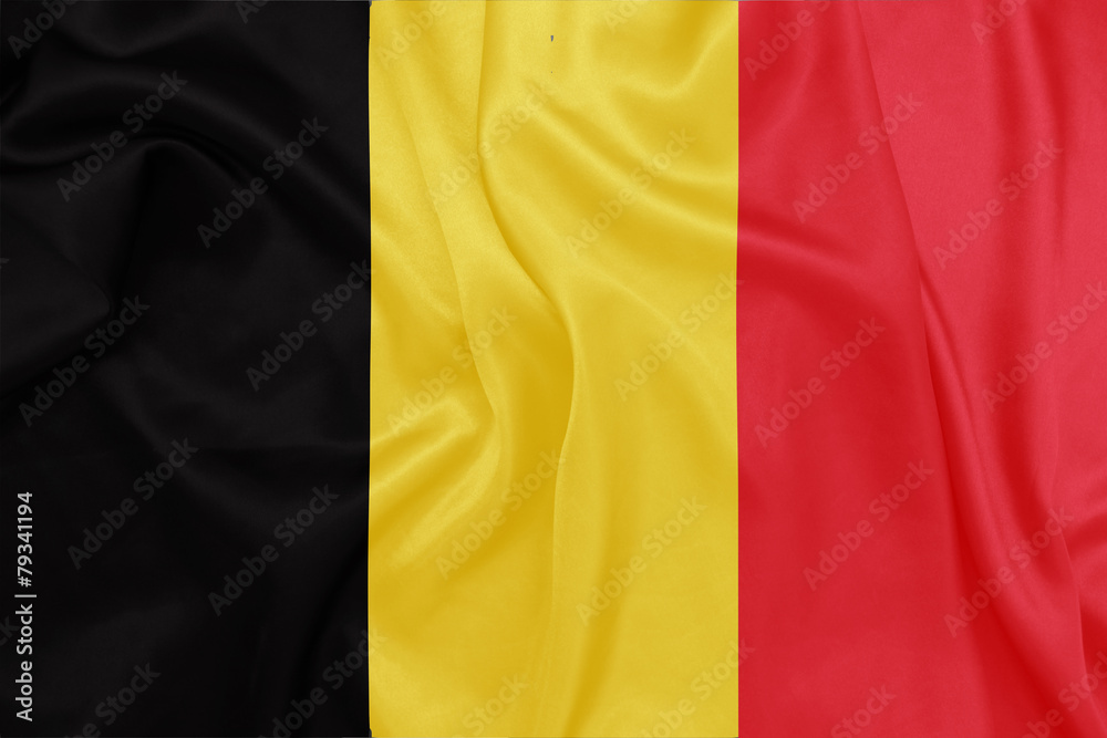 Fototapeta premium Belgium - Waving national flag on silk texture