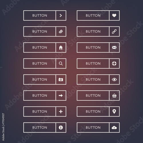 16 Line button set with icons