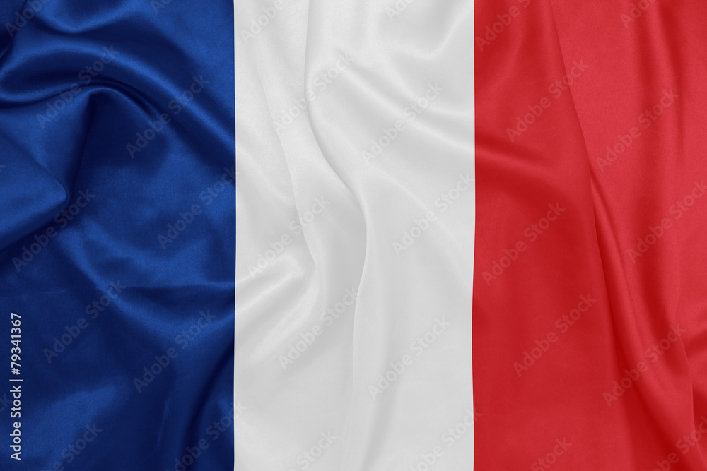 France - Waving national flag on silk texture France - Waving national flag on silk texture