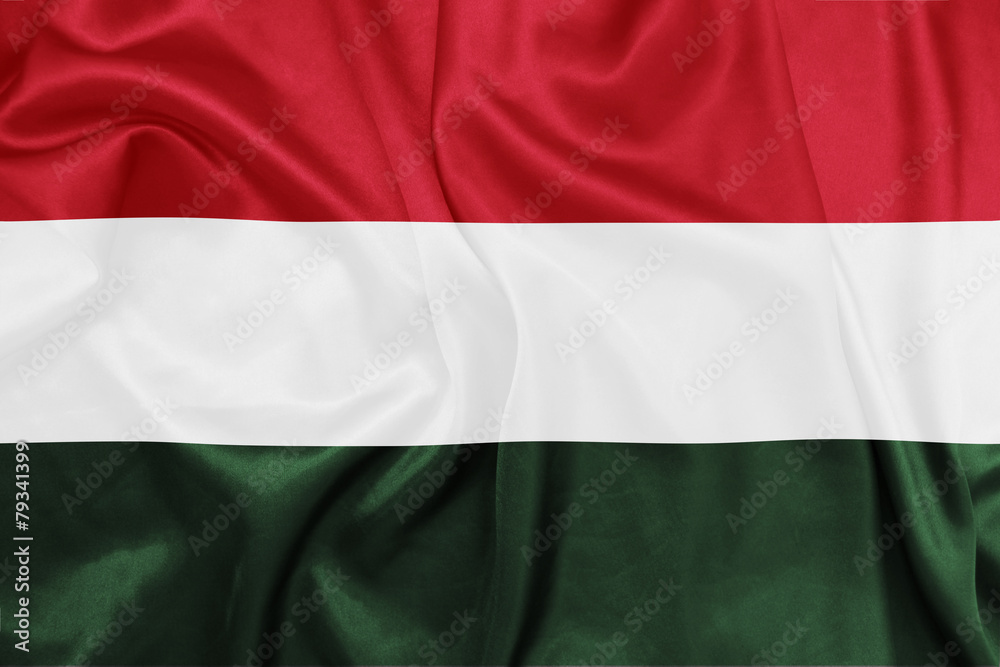 Hungary - Waving national flag on silk texture