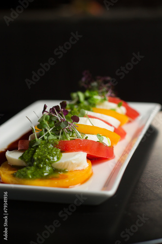 Image of tasty tomato and mozzarella salad