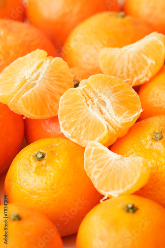 Ripe and juicy tangerines