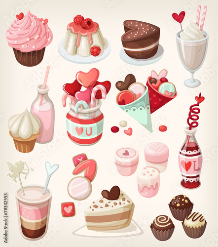 Colorful valentine food
