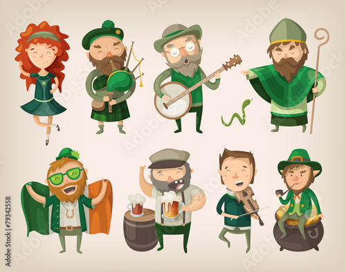 Set of irish characters.