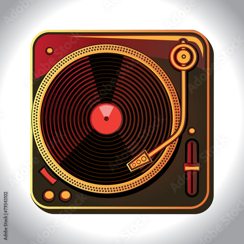 Music retro design - turntable