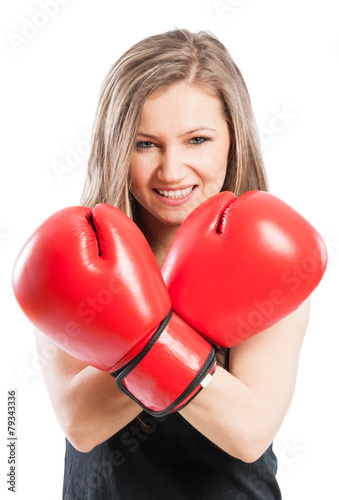 Happy boxer girl smiling © Catalin Pop