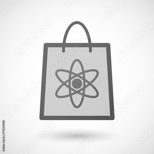Shopping bag icon with an atom
