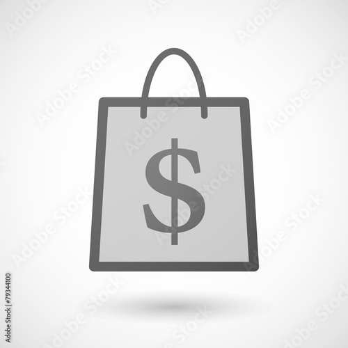 Shopping bag icon with a dollar sign