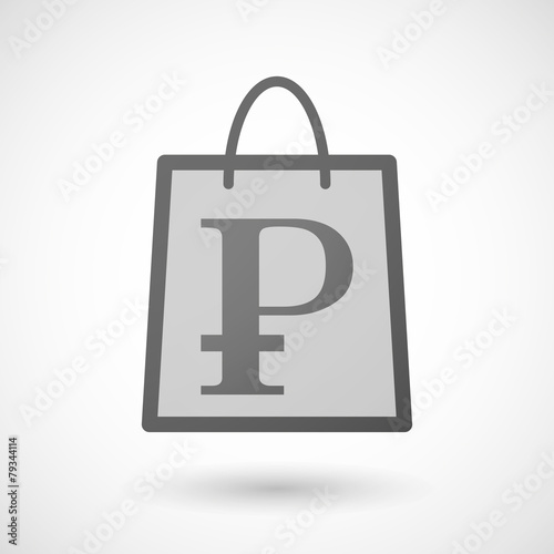Shopping bag icon with a ruble sign