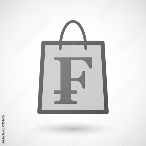 Shopping bag icon with a swiss franc sign