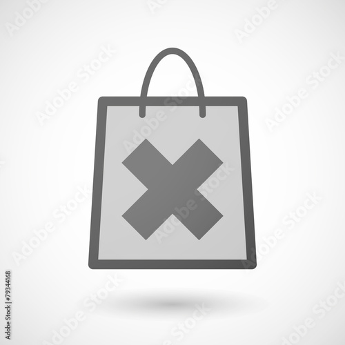 Shopping bag icon with an "x" sign