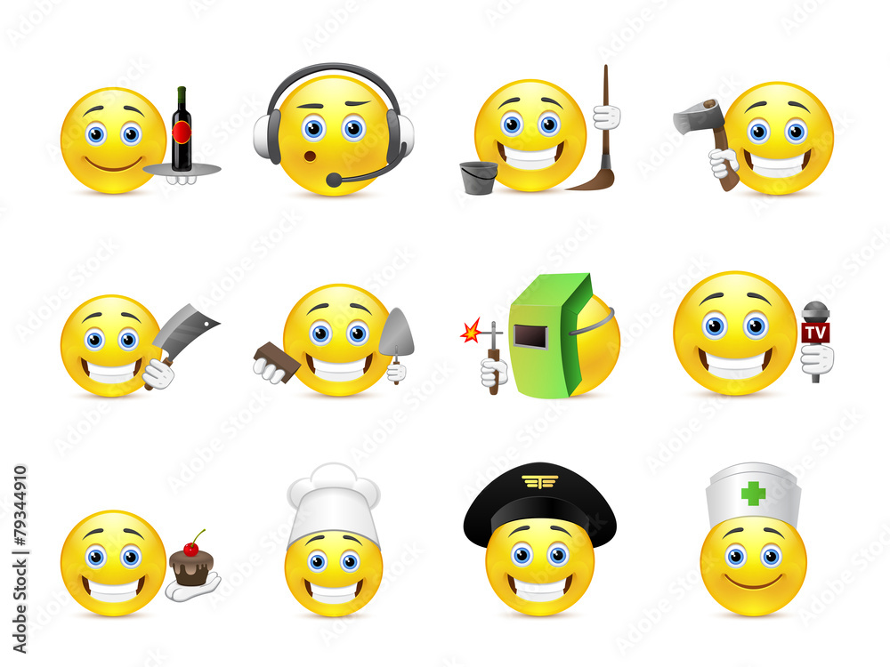 Fototapeta premium Smilies different professions