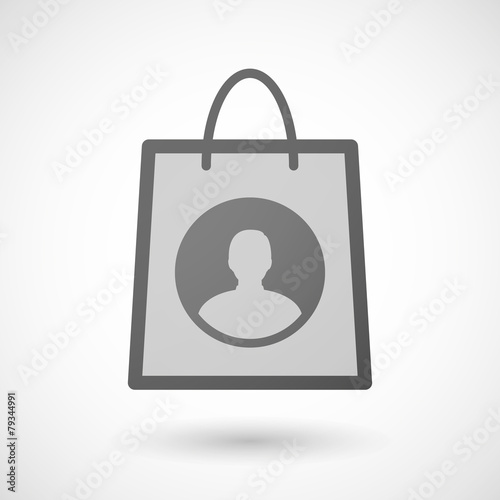 Shopping bag icon with a male avatar