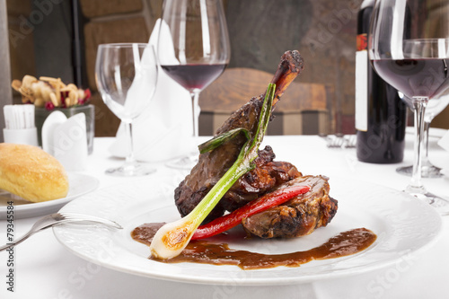 Lunch in elegant restaurant