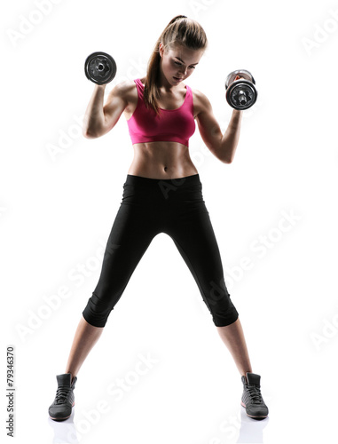 Caucasian fitness girl training