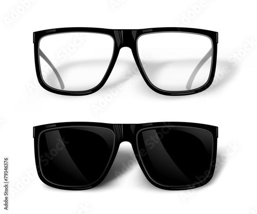 Black glasses. Vector