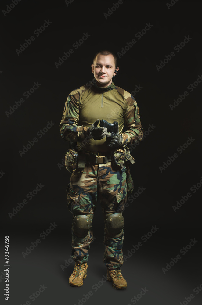 NATO soldier in full gear.