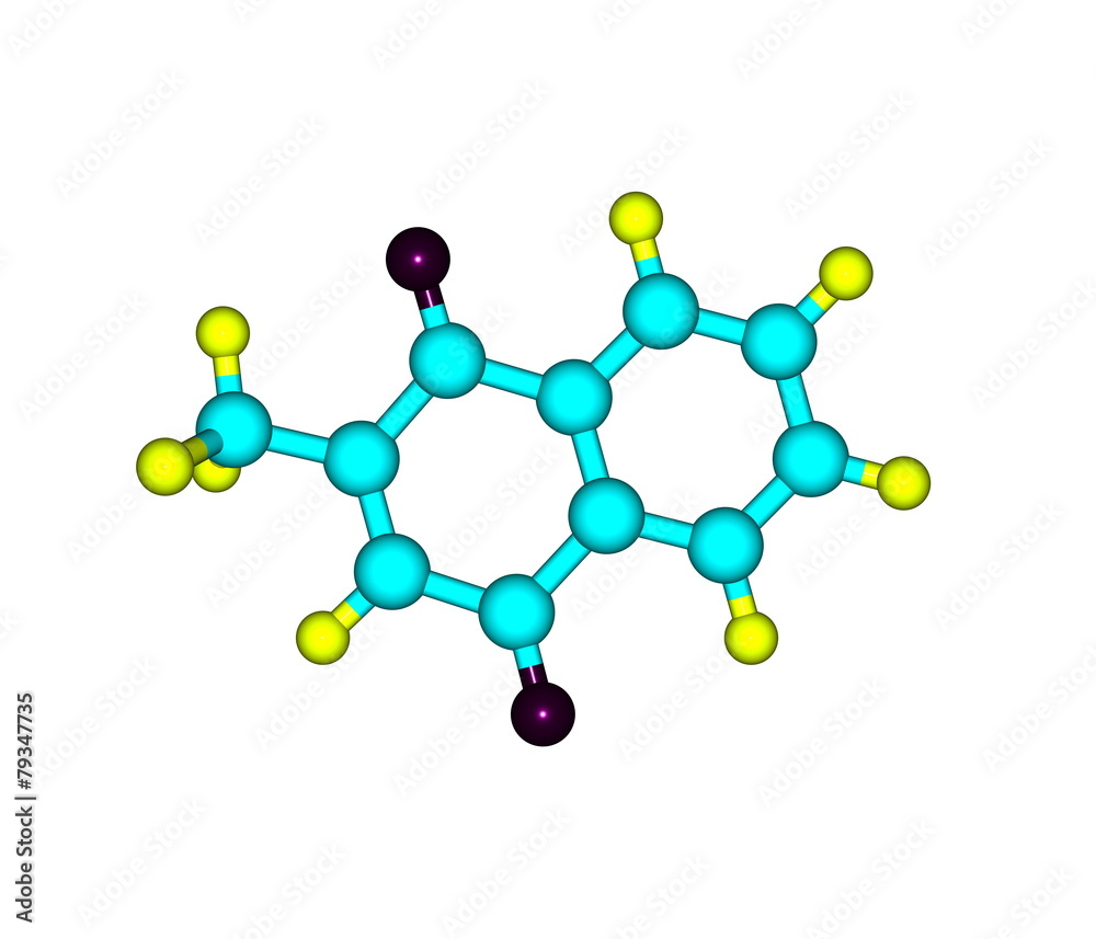 Menadione molecule isolated on white Menadione molecule isolated on white
