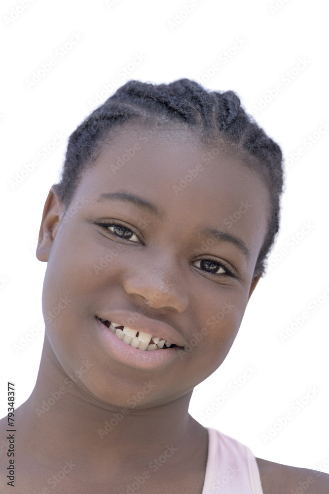 Preteenager smiling, twelve years old