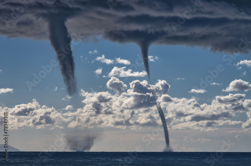 Slika na platnu Tornados over the mediterranean sea
