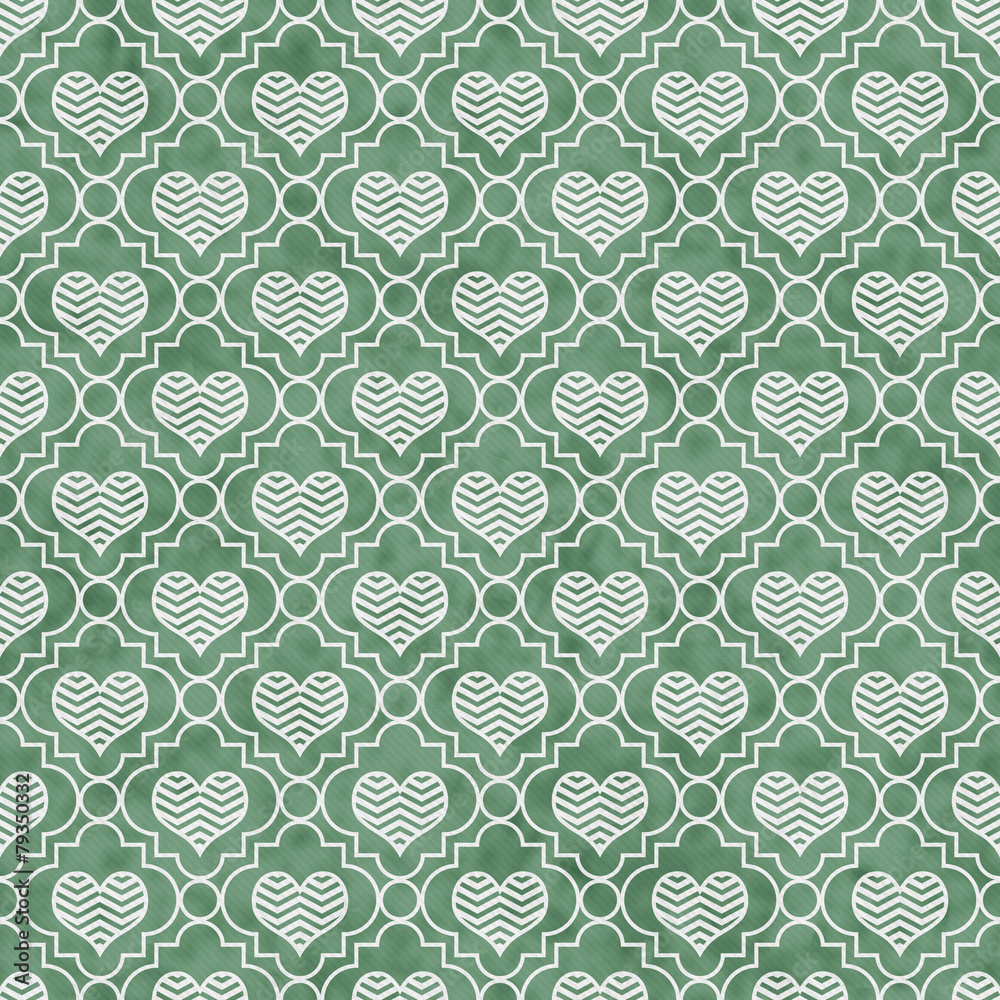 Green and White Chevron Hearts Tile Pattern Repeat Background Green and White Chevron Hearts Tile Pattern Repeat Background