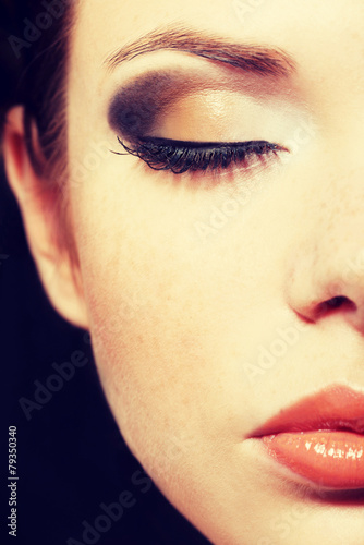 Woman with brown professional make-up