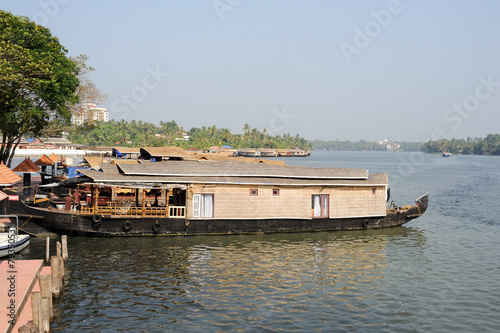 Traditional Indian houseboat near Kollam © fotoember