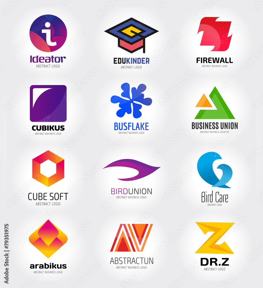 Abstract vector logo template set for branding and flat design Abstract vector logo template set for branding and flat design
