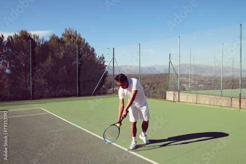 man making a tennis match