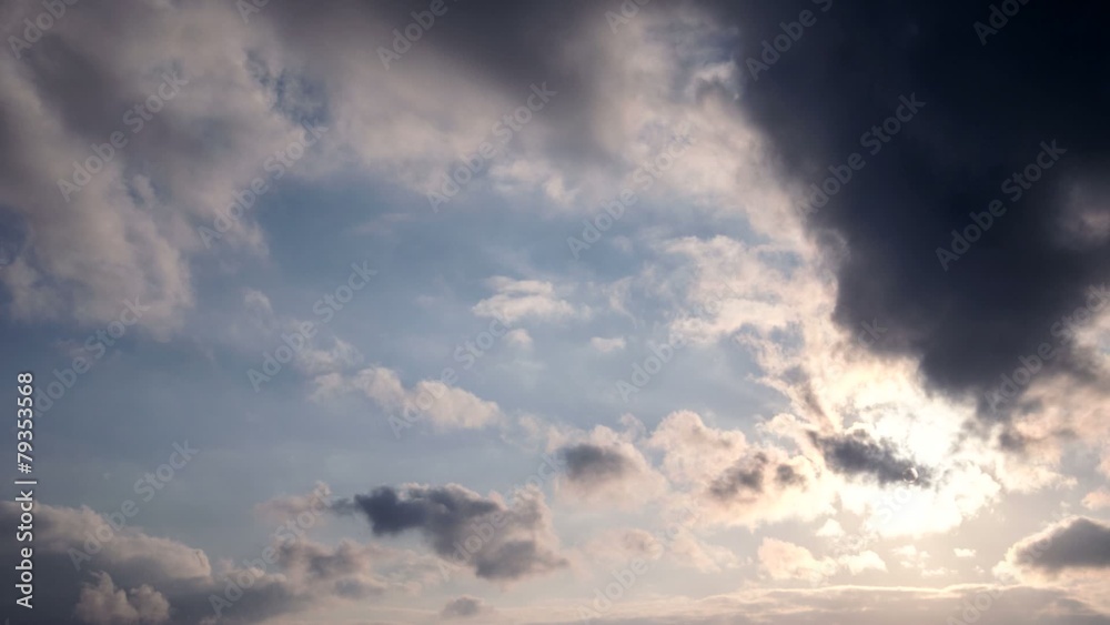 Dramatic dark clouds at sunset. Timelapse. Dramatic dark clouds at sunset. Timelapse.