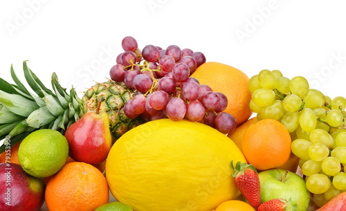 Fototapeta Naklejka Na Ścianę i Meble -  set of fruits isolated on white background