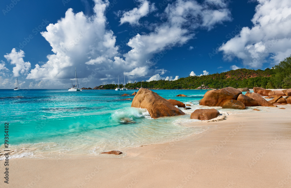 Beautiful beach at Seychelles Beautiful beach at Seychelles