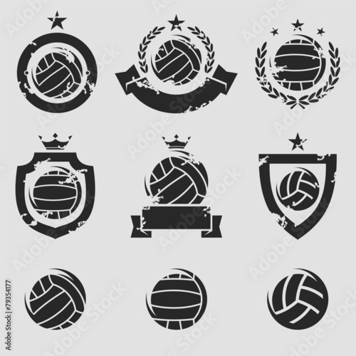 water polo labels and icons set. Vector
