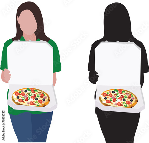 ragazza con  pizza