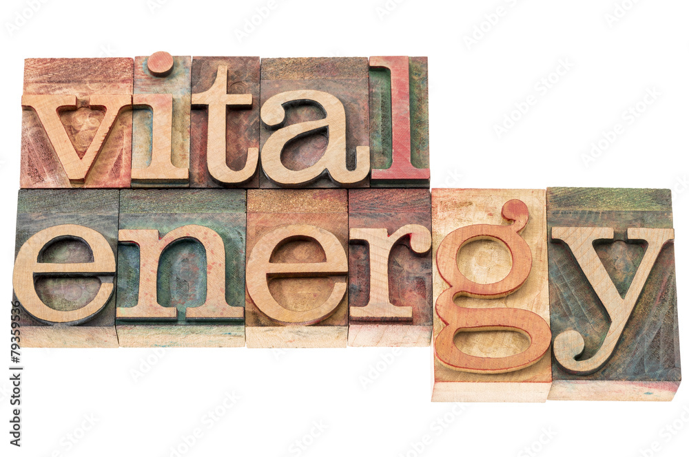 vital energy typography - obrazy, fototapety, plakaty 