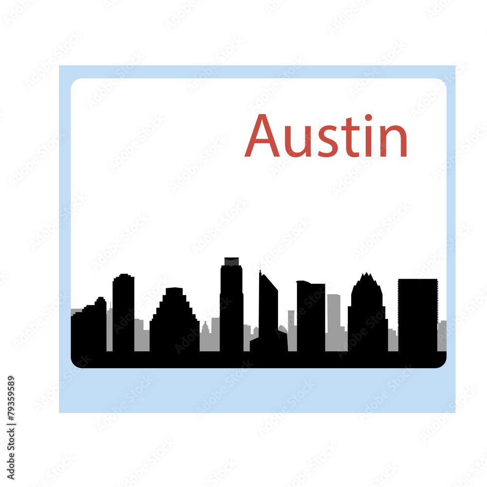 Austin,Texas city silhouette