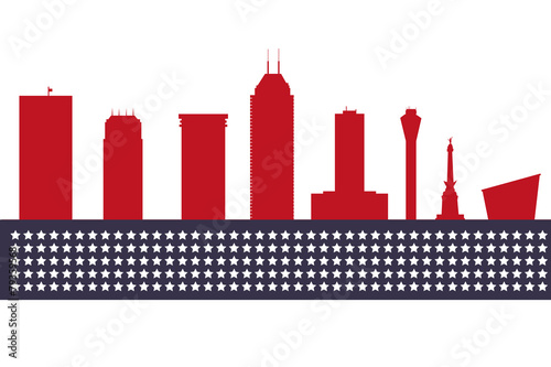 Indianapolis USA city skyline silhouette vector illustration