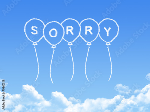 Cloud shaped as sorry Message