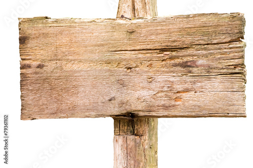 freigestelltes Holzschild