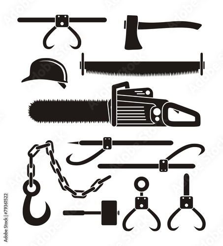 lumberjack tools - pictogram
