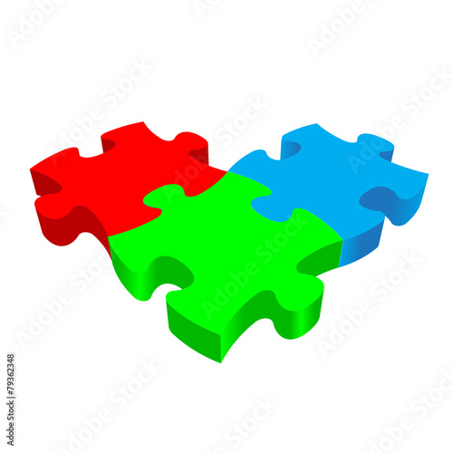 RGB PUZZLE 3D vector on white background
