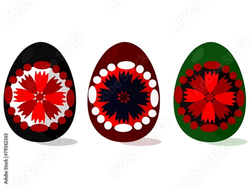 Traditional folklore decorated Easter eggs with floral motive