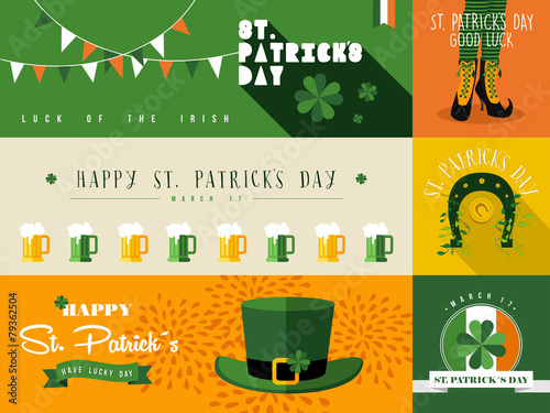 Happy St Patricks day banner illustration